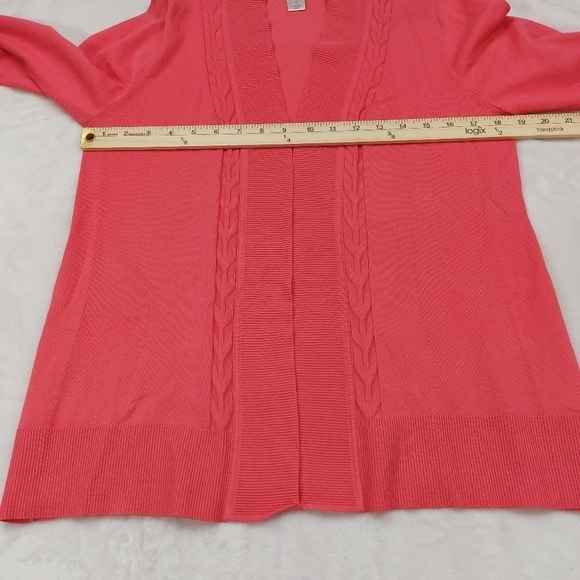 CHRISTOPHER & BANKS WOMENS PINK OPEN FRONT KNIT RAYON BLEND CARDIGAN SIZE SMALL - Picture 6 of 8